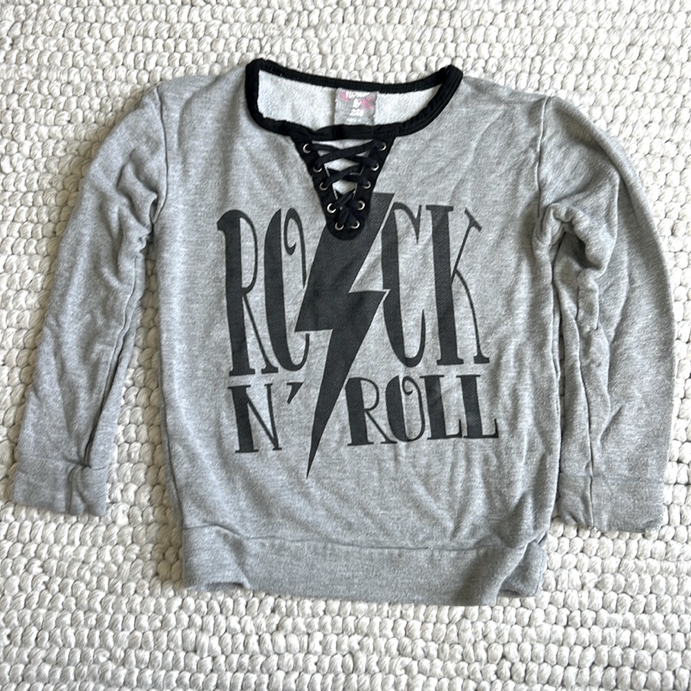 FBZ flowers by Zoe soft Rock N Roll lightweight girls sweatshirt 6x